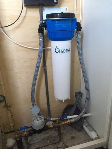H2O Pro in meterkast op achterwand